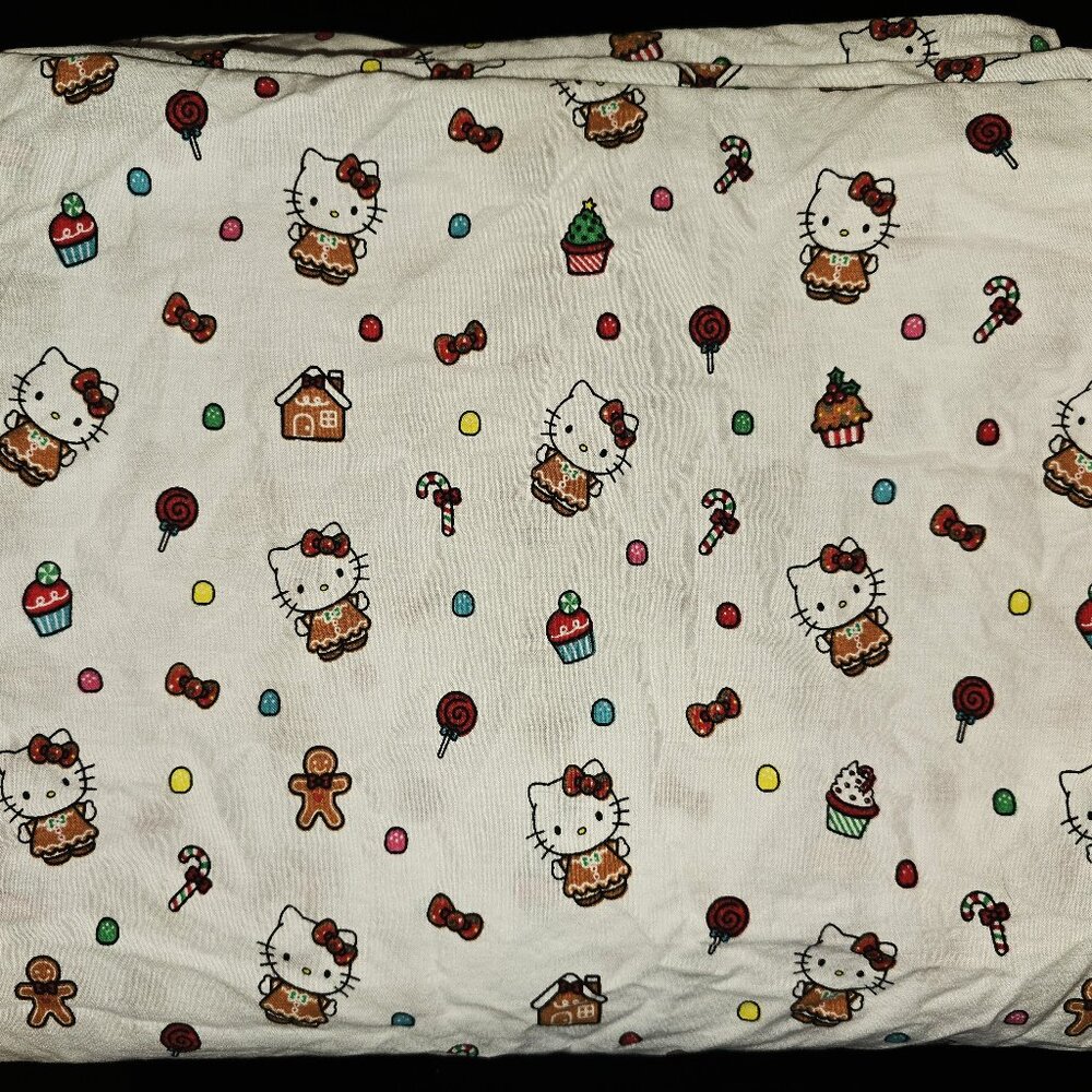 Hello Kitty Christmas Sheets Twin Size Gingerbread Candy Holiday- 3 Pieces